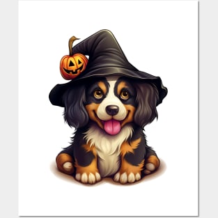 Halloween Bernese Mountain Dog #1 Posters and Art